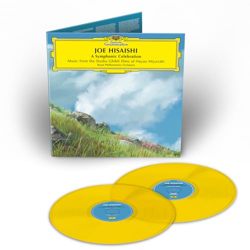Yellow vinyl records with album cover featuring a landscape scene.