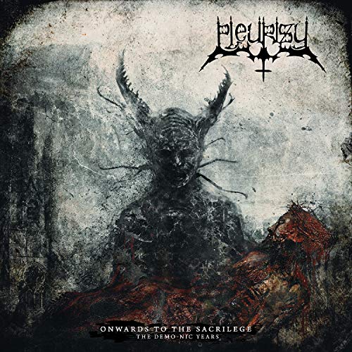 A dark, grungy album cover featuring a horned creature and gothic text.