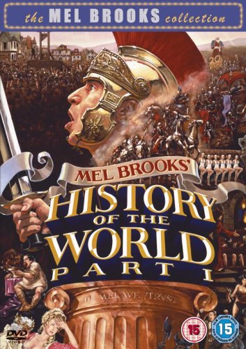DVD cover for "History of the World Part 1" with illustrations of ancient scenes.