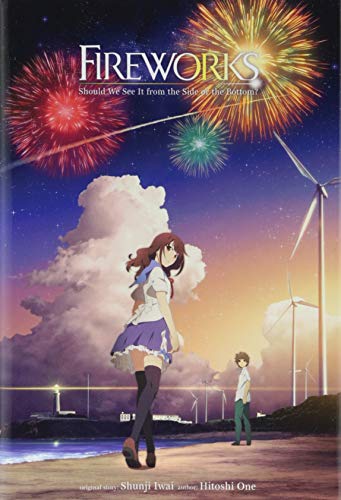 Fireworks novel cover with two teens silhouetted against colorful fireworks.