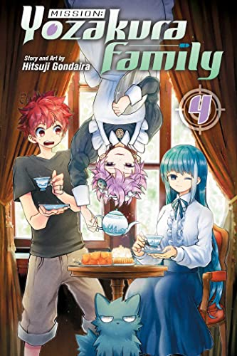 Manga cover: three anime characters at a tea party with a cat.