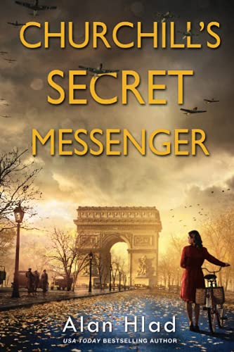 WWII novel cover featuring the Arc de Triomphe and a woman with a bicycle.
