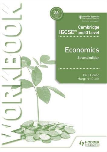 Cover of Cambridge IGCSE and O Level Economics Workbook showing a plant growing from coins.