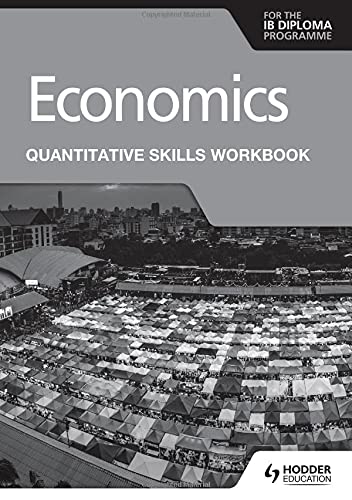 Economics workbook cover with a market scene and text for IB Diploma.
