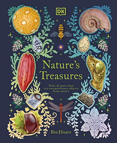 Book cover depicting natural objects like shells, crystals, and insects.