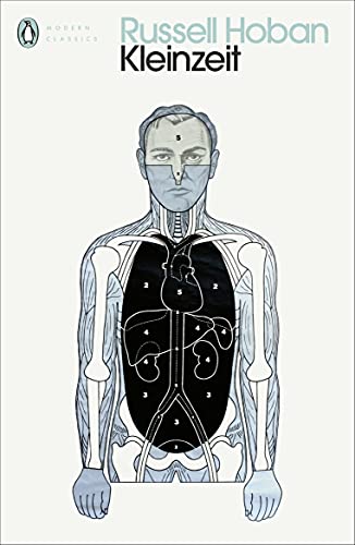 Book cover: "Kleinzeit" by Russell Hoban, featuring anatomical illustration.