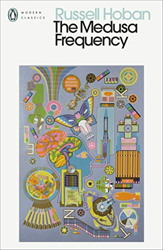 Book cover titled The Medusa Frequency by Russell Hoban with colorful, abstract, surreal illustrations.