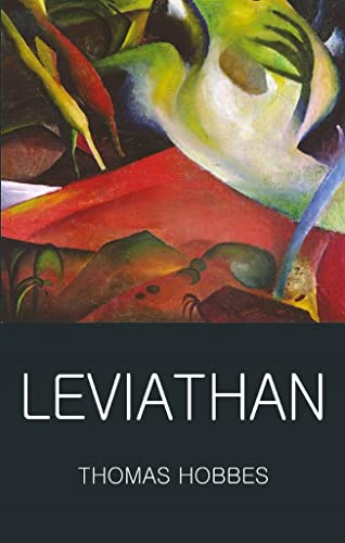 Book cover of Leviathan by Thomas Hobbes featuring an abstract, colorful, painterly design.