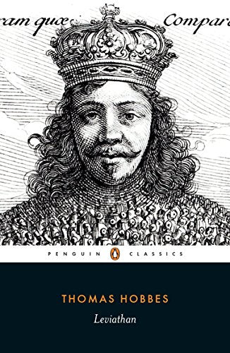 Book cover of “Leviathan” by Thomas Hobbes with a crowned figure.