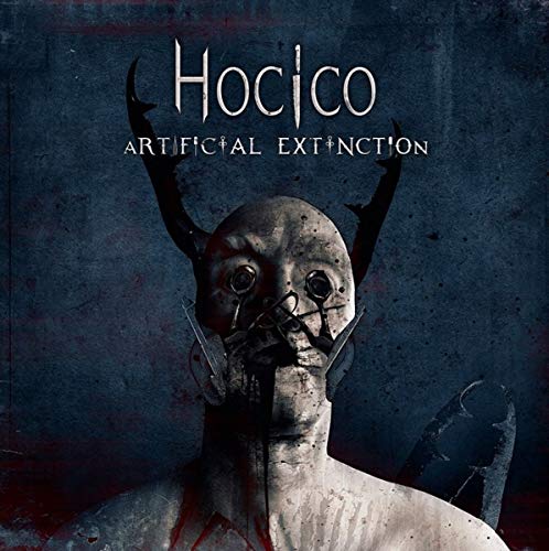 CD cover for Hocico’s “Artificial Extinction” featuring a distorted, masked face.