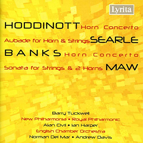 CD cover with composers' names and abstract golden geometric design.