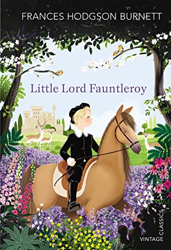 Book cover: boy on horseback in a floral landscape.