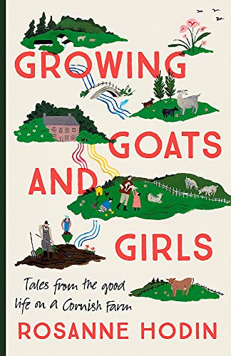 Book cover with illustrated scenes of farm life, goats, people, and countryside.