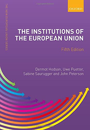 Purple book cover with white text: "The Institutions of the European Union.