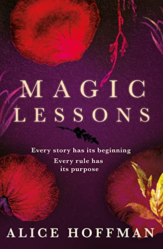 Book cover featuring red flowers on a dark purple background with white text.