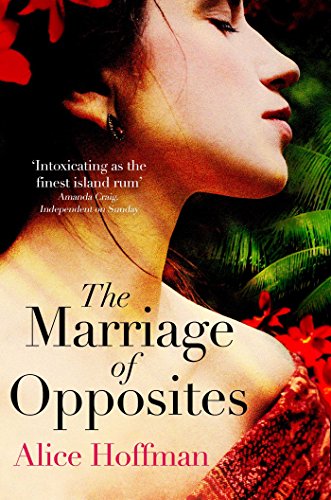 Book cover: woman with flowers, titled “The Marriage of Opposites” by Alice Hoffman.