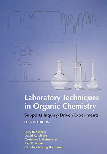 Textbook cover: “Laboratory Techniques in Organic Chemistry” with glassware image.