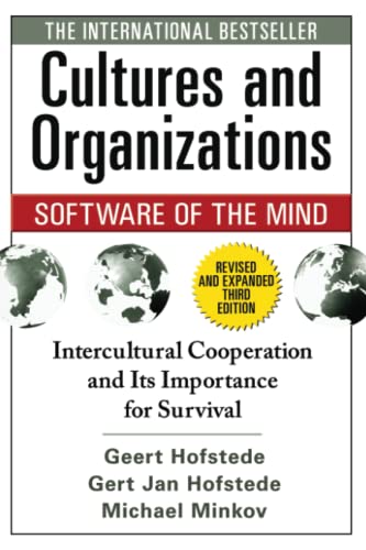 Book cover: "Cultures and Organizations" with globes and text.