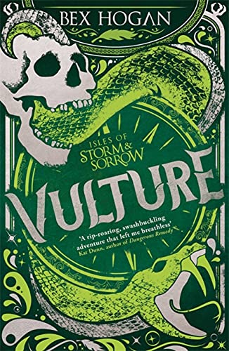 Book cover: skull, snake, and ornate green design with title "Vulture".