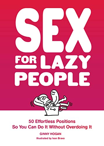 Book cover with large white text "SEX FOR LAZY PEOPLE" and illustrated couple.