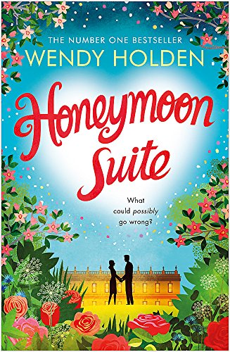Book cover: “Honeymoon Suite” with floral border and silhouetted couple.