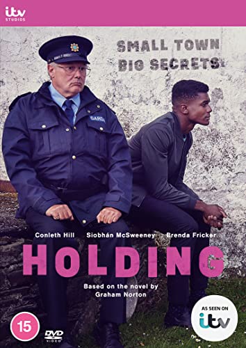 DVD cover for "Holding" featuring a police officer and young man.