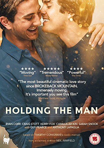 DVD cover for "Holding The Man" showing two men embracing.
