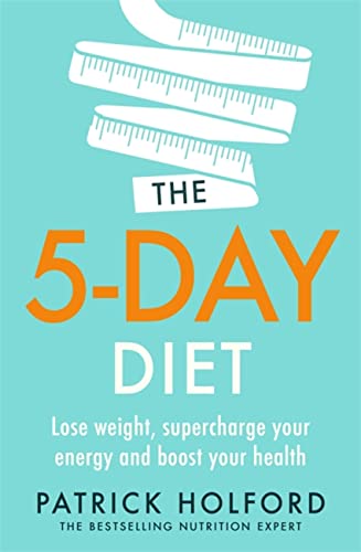 Book cover with orange text "5-DAY DIET" and white measuring tapes.