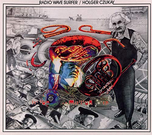 Album cover for Holger Czukay’s “Radio Wave Surfer” featuring collage imagery.
