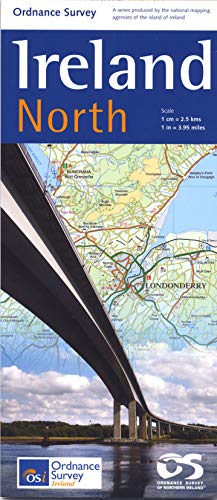 Cover of 2011 Ordnance Survey Ireland North map, showing roads and a bridge.
