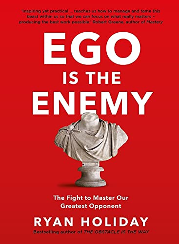 Red book cover with white text and a sculpted bust image.