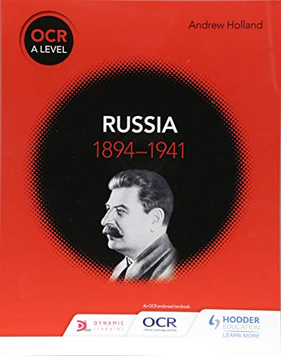 Red textbook cover with portrait of Stalin and title "Russia 1894-1941".