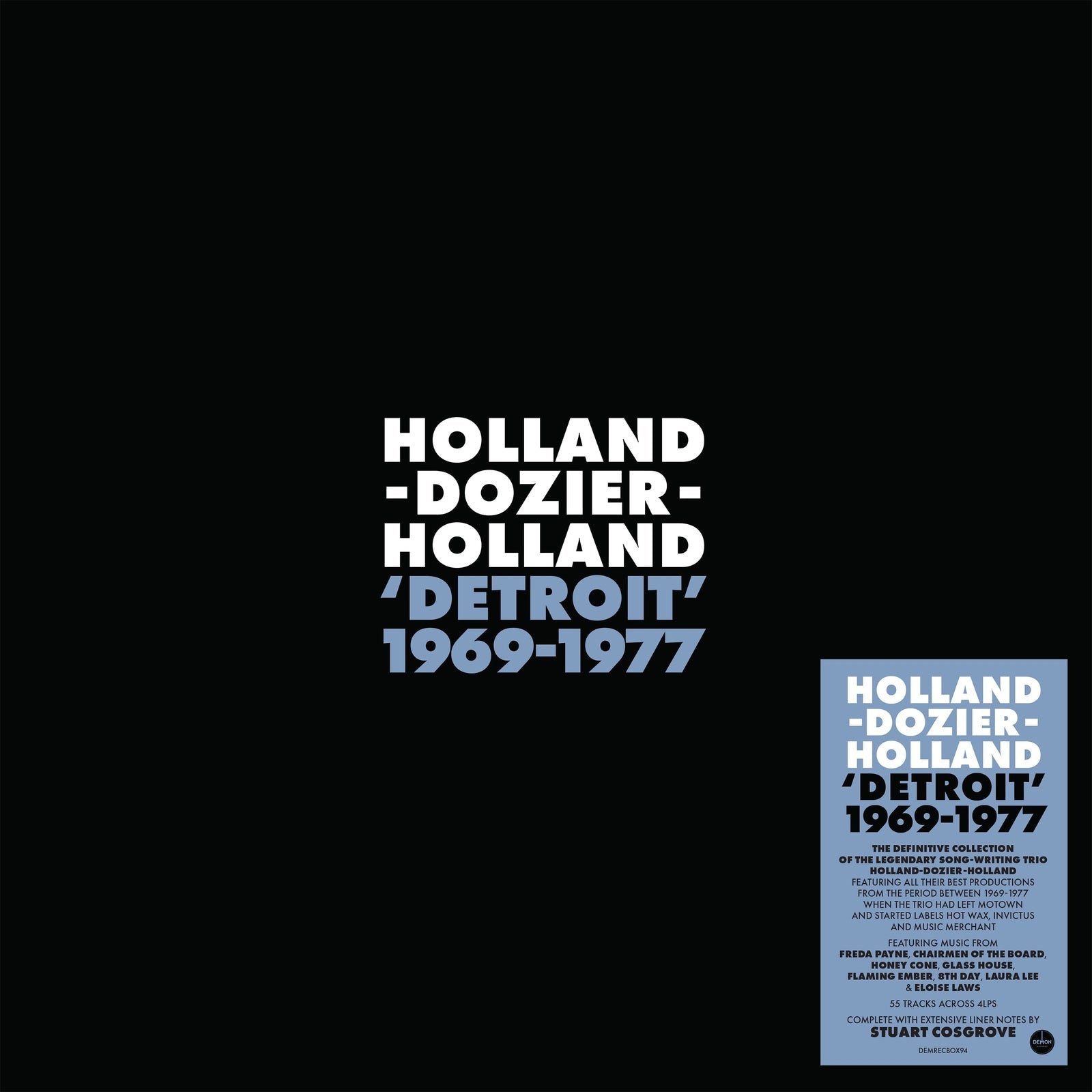 Vinyl record cover for Holland-Dozier-Holland’s “Invictus Anthology,” black background.