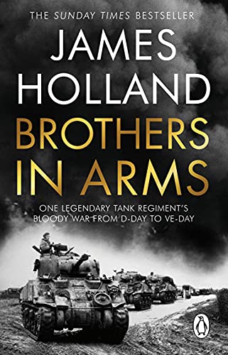 Book cover showing a line of tanks in a smoky, black and white battlefield.