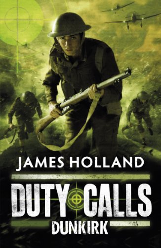 Book cover: Soldier with rifle on Dunkirk beach, planes overhead.