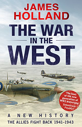 "Book cover with title 'The War in the West' and wartime black-and-white photograph."