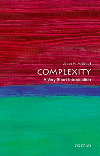 Book cover: "Complexity" by John H. Holland, with abstract red, purple, and green blocks.