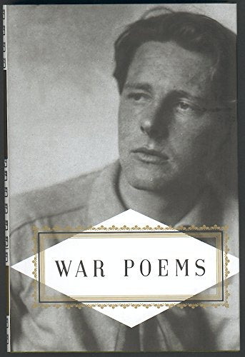 Black and white portrait on cover of “War Poems” book.