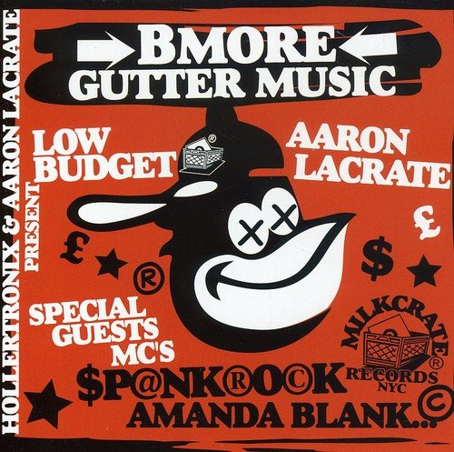 CD cover for "B-More Gutter Music" by Hollertronix & Aaron Lacrate, graphic design.