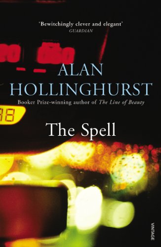 Book cover for The Spell by Alan Hollinghurst featuring blurred city lights at night.