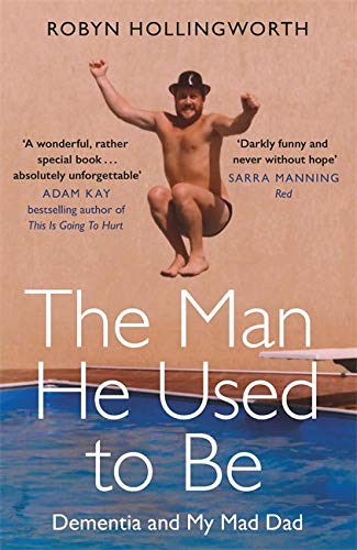 Book cover: man jumping by a pool, title “The Man He Used to Be.”