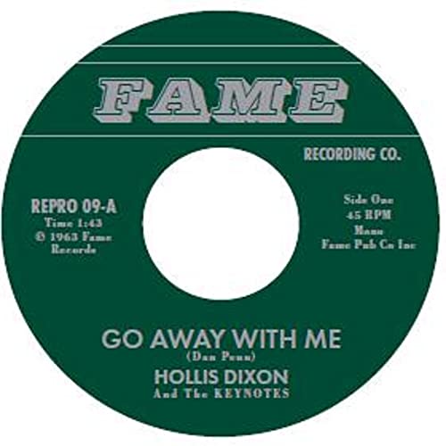 Green and white 7-inch vinyl record label with text details.