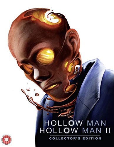 Blu-ray cover for "Hollow Man" films, featuring a dissolving human head.
