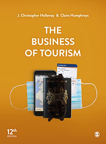 Book cover: "The Business of Tourism," 12th edition, with travel items.