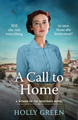 Book cover: woman in blue, historical setting, titled "A Call to Home".