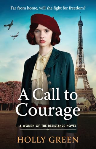 Woman in red beret, Paris background, book cover for WWII novel.