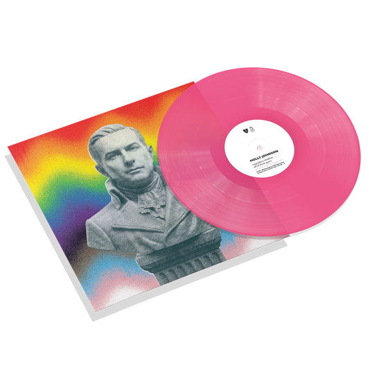Pink vinyl record with album cover featuring a portrait of Holly Johnson.