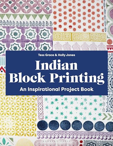 Book cover with colorful Indian block print patterns and title text.