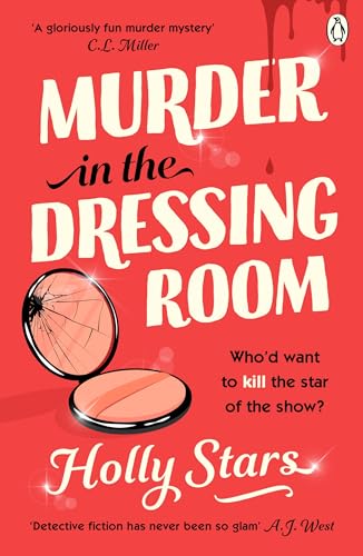 Red book cover, “Murder in the Dressing Room” title, broken mirror image.