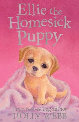 Book cover featuring a small, tan puppy wrapped in a pink blanket.